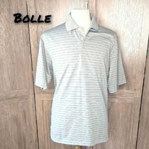 Bolle Men's Gray Striped Polo Shirt